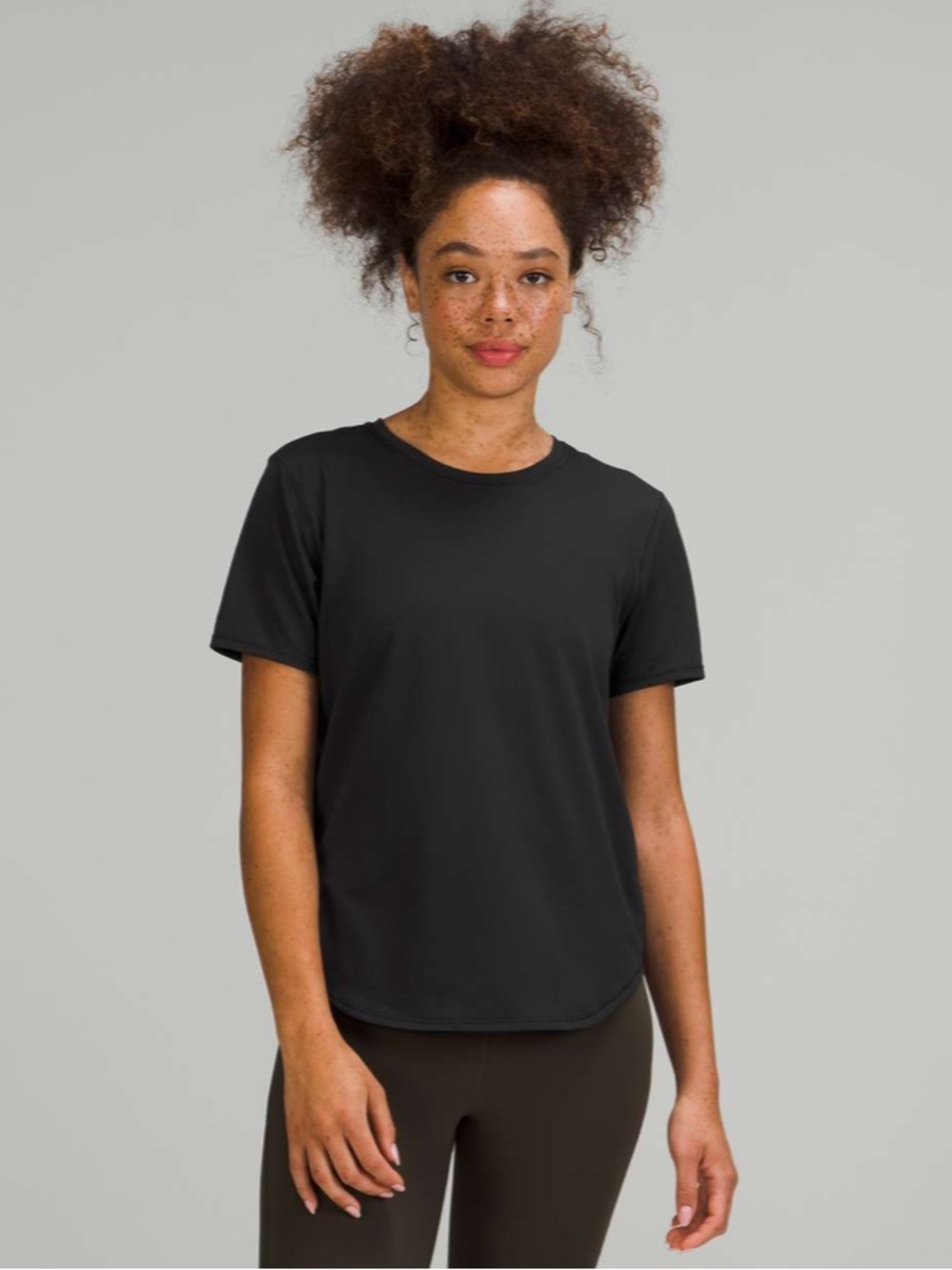 Lululemon High Neck Running and Training T-Shirt in Black in size 4